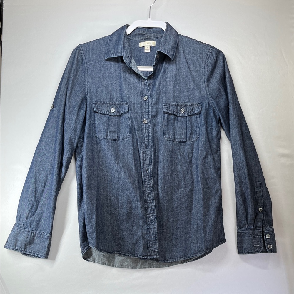 J. Crew Dark Blue Casual Button Down Shirt